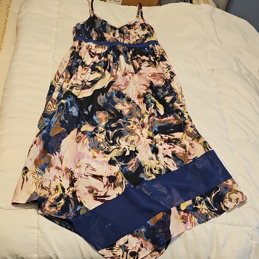 Simply Vera Vera Wang Blue and Pink Spaghetti Strap Sundress